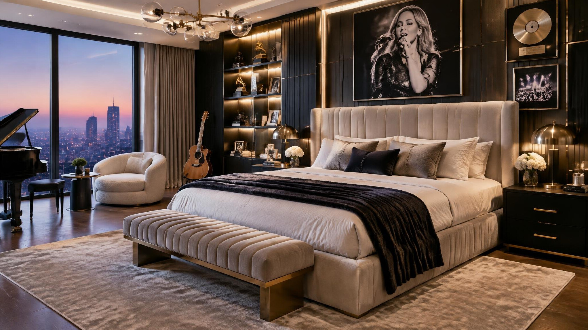 celebrity bedroom interior