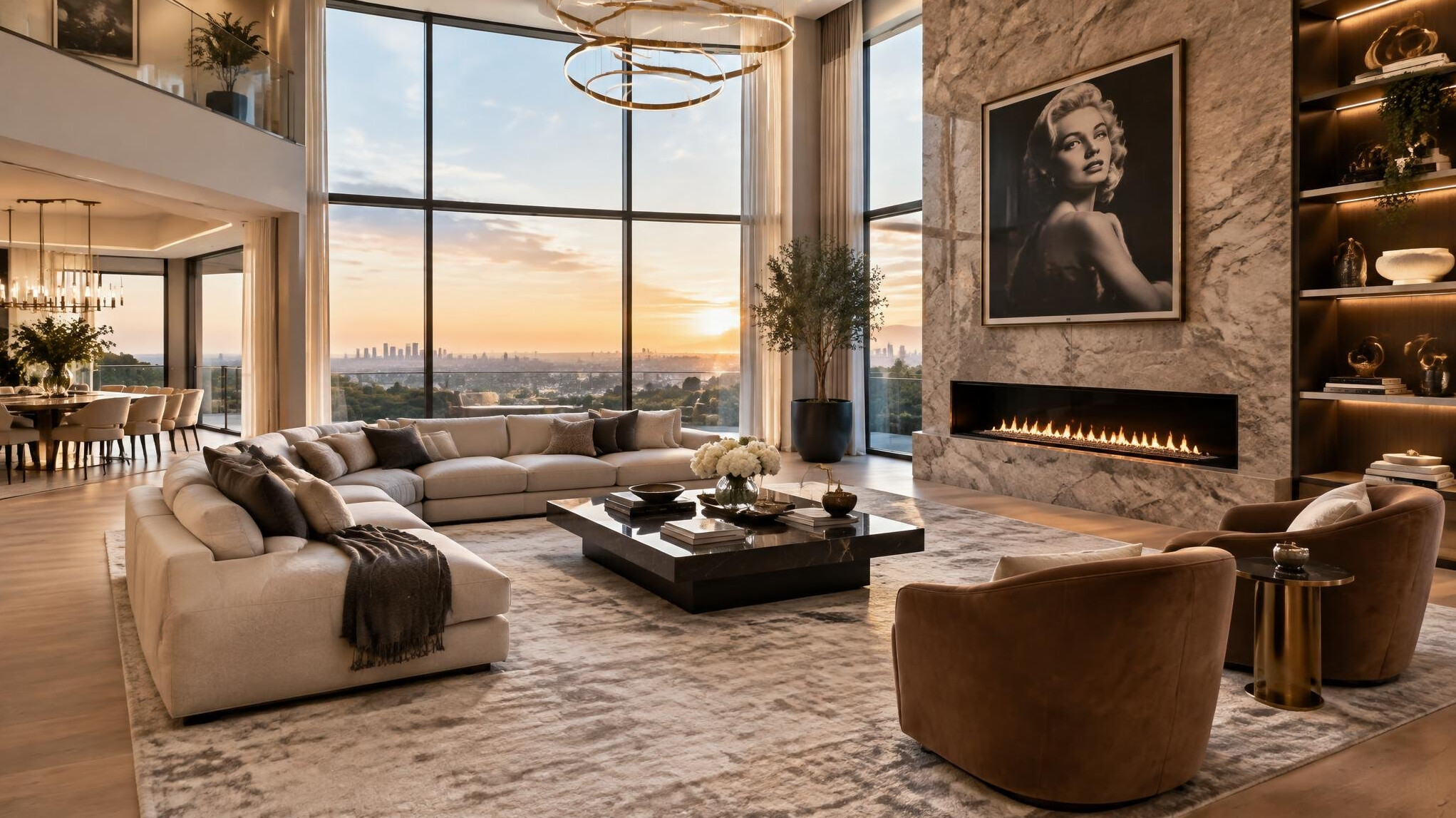 luxury living room with modern furniture