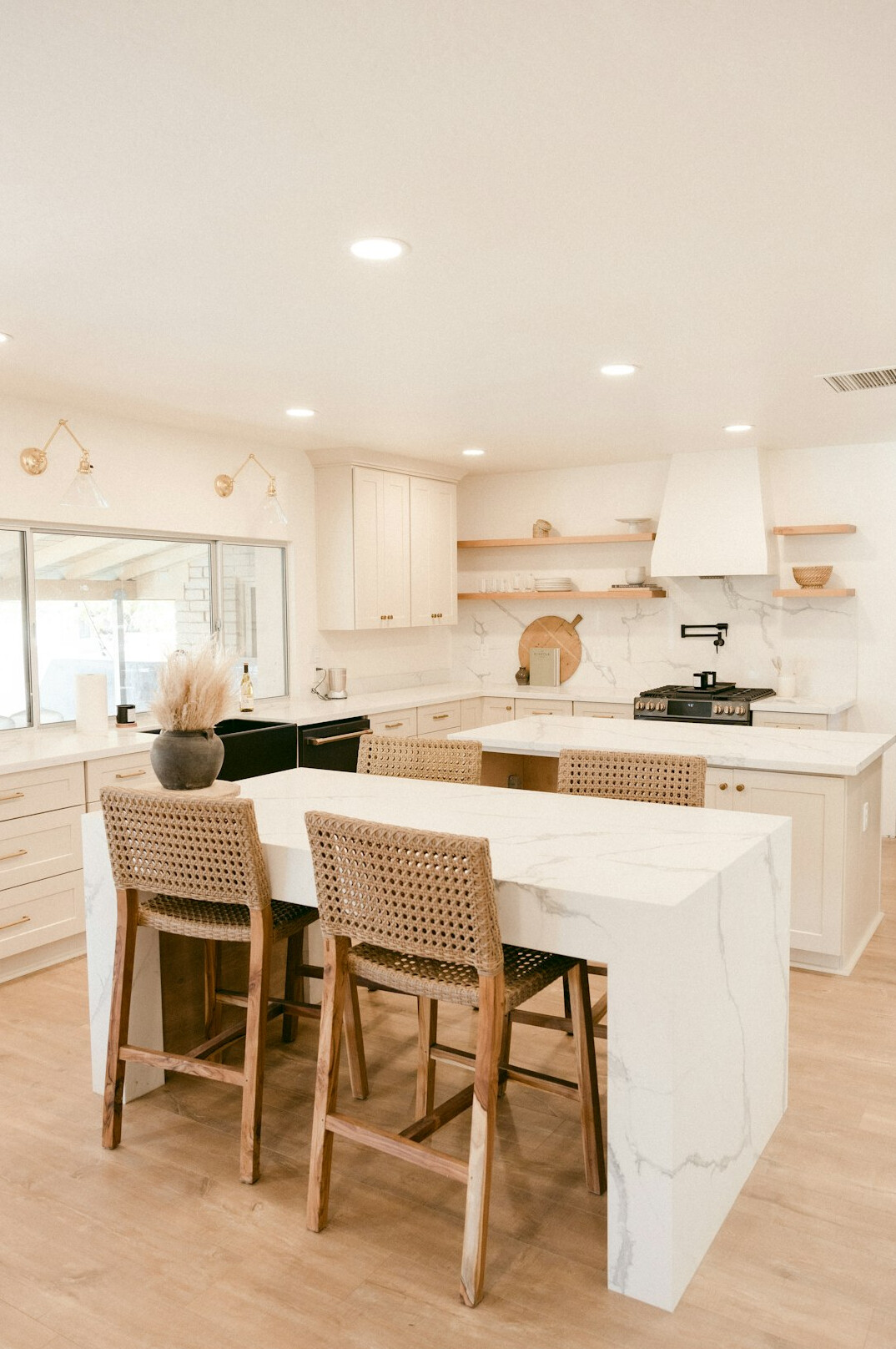 modern kitchen with marble countertops